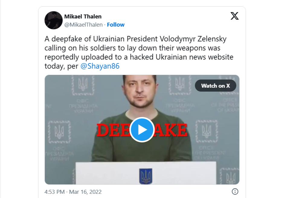 Зеленский дипфейк
