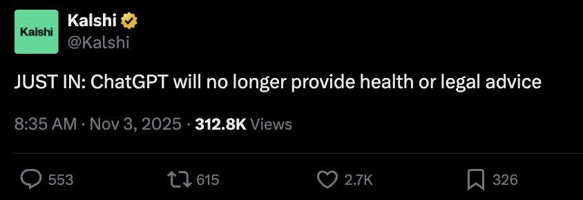 ChatGPT запретили давать юридические и медицинские консультации фейк