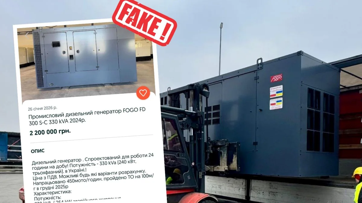 Польские генераторы переданные Украине фейк
