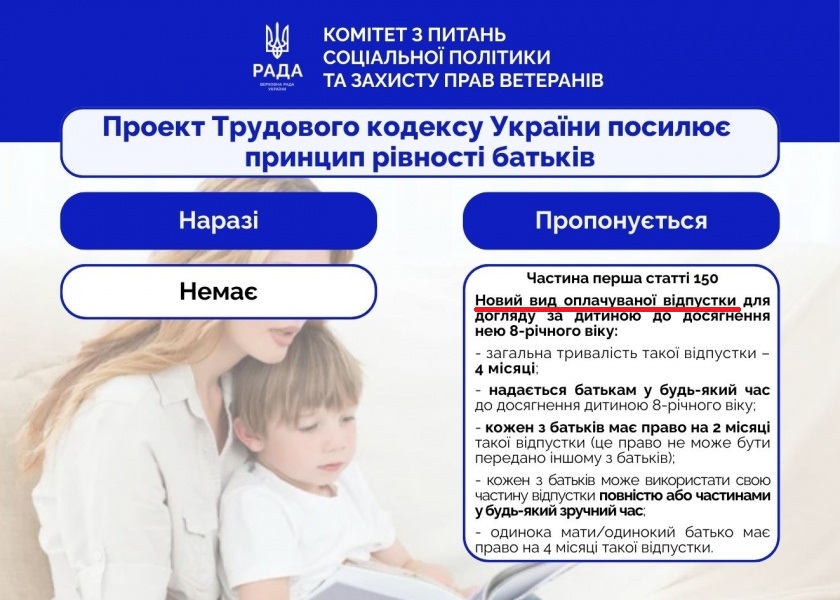 Новый отпуск по уходу за ребёнком Украина